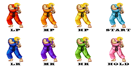 Ken SF2 Palettes Remix by Street-Spriter