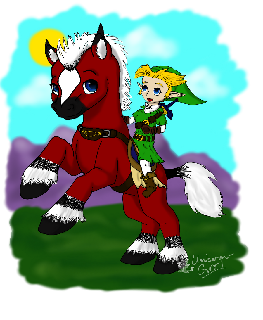 Chibi Link and Epona