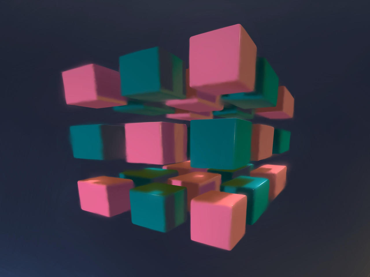 Exploded Cube by elfreiart on DeviantArt