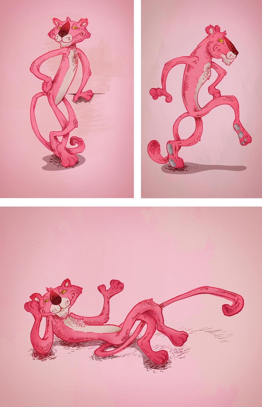 Pink Panther Original Line Artwork - Phenomenon - Drawings