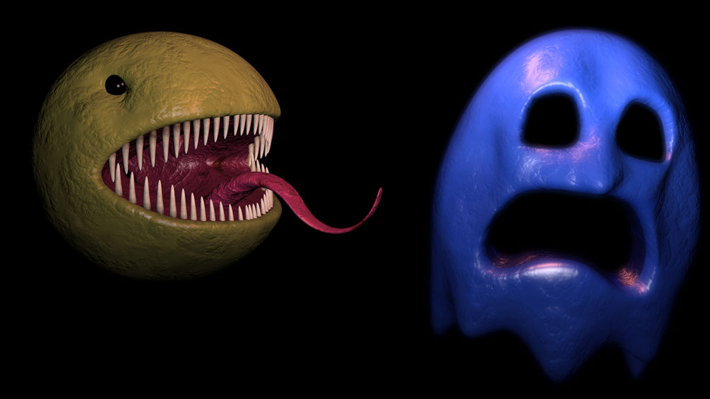 (Semi-Realistic) Pac-Man Chasing Ghost by WilliamModels on DeviantArt
