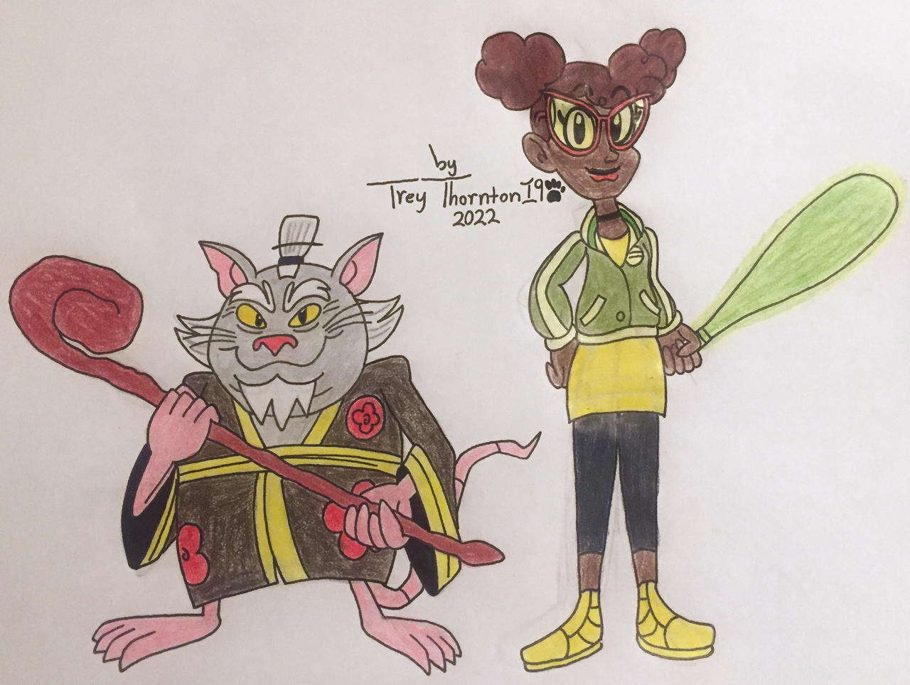 Master Splinter and April O'Neil by Treythornton19 on DeviantArt