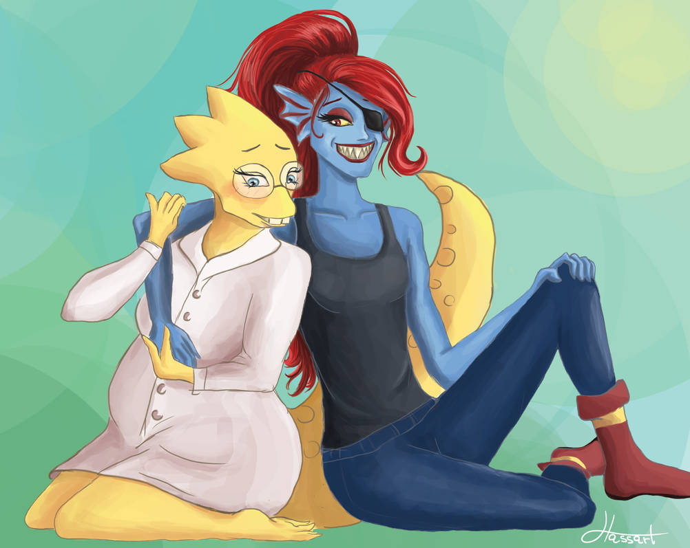 Undyne and alphys by Hassart on DeviantArt