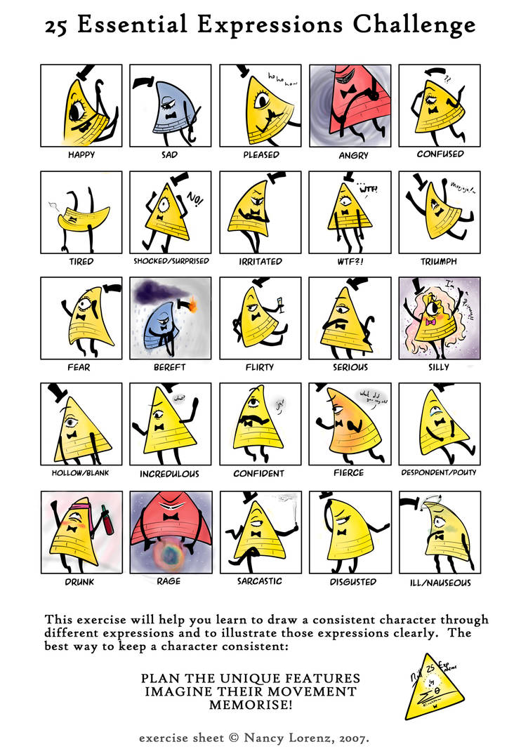 Bill Cipher 25 essential expressions by Kiriahtan on DeviantArt