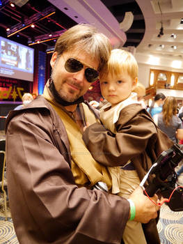 Father and Son dressed as Obi Wan Kenobi