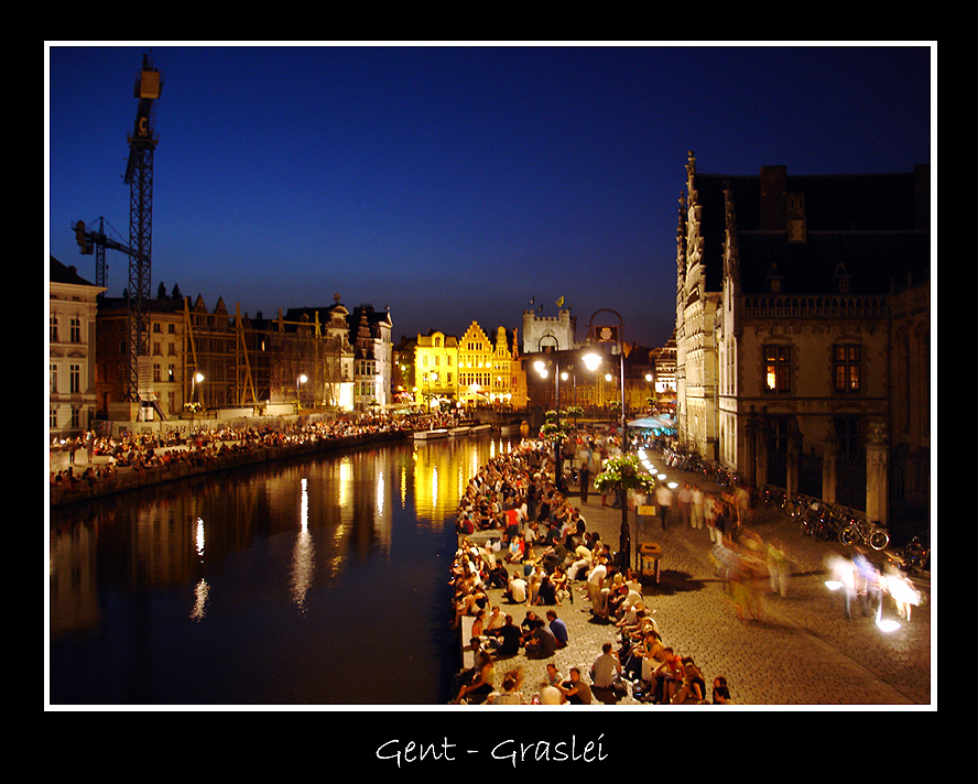 Belgium - Graslei by night