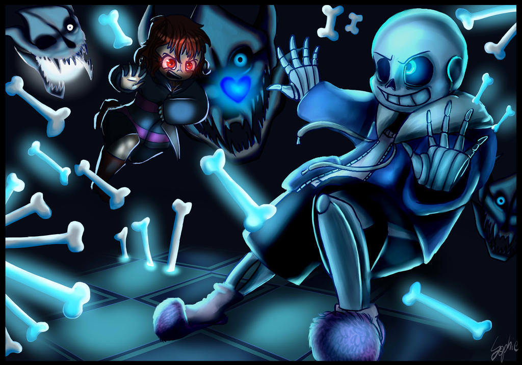Frisk And Sans Fight by Mag-the-terrible on DeviantArt