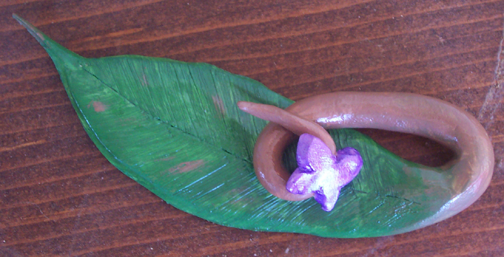 Butterfly on Leaf Sculpture