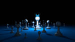 Chess country. Leader (chess metaphor). 3D render  by grechka