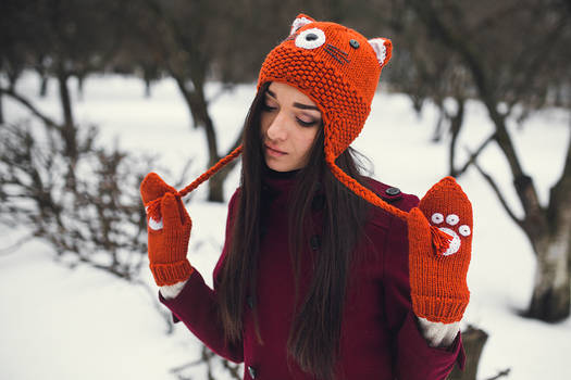 Fox Beanie and Mittens