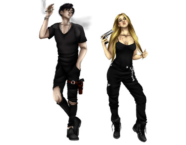 Gangster couple PNG