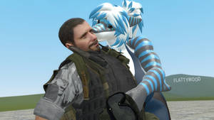 Nika sharkeh kissing a HECU marine