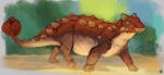 Personal Art - Trotting Ankylosaurus by TheDinosaurMann