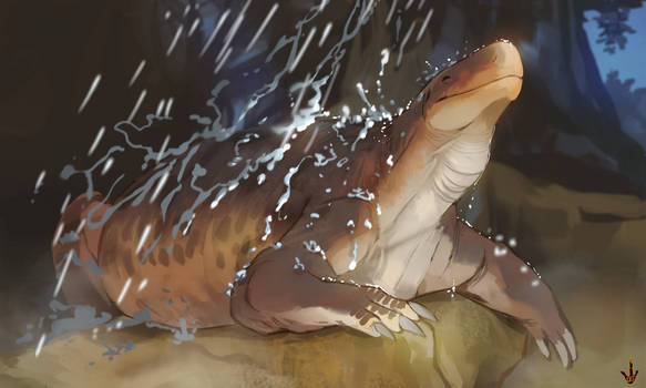 Personal art - Cotylorhynchus cooling off