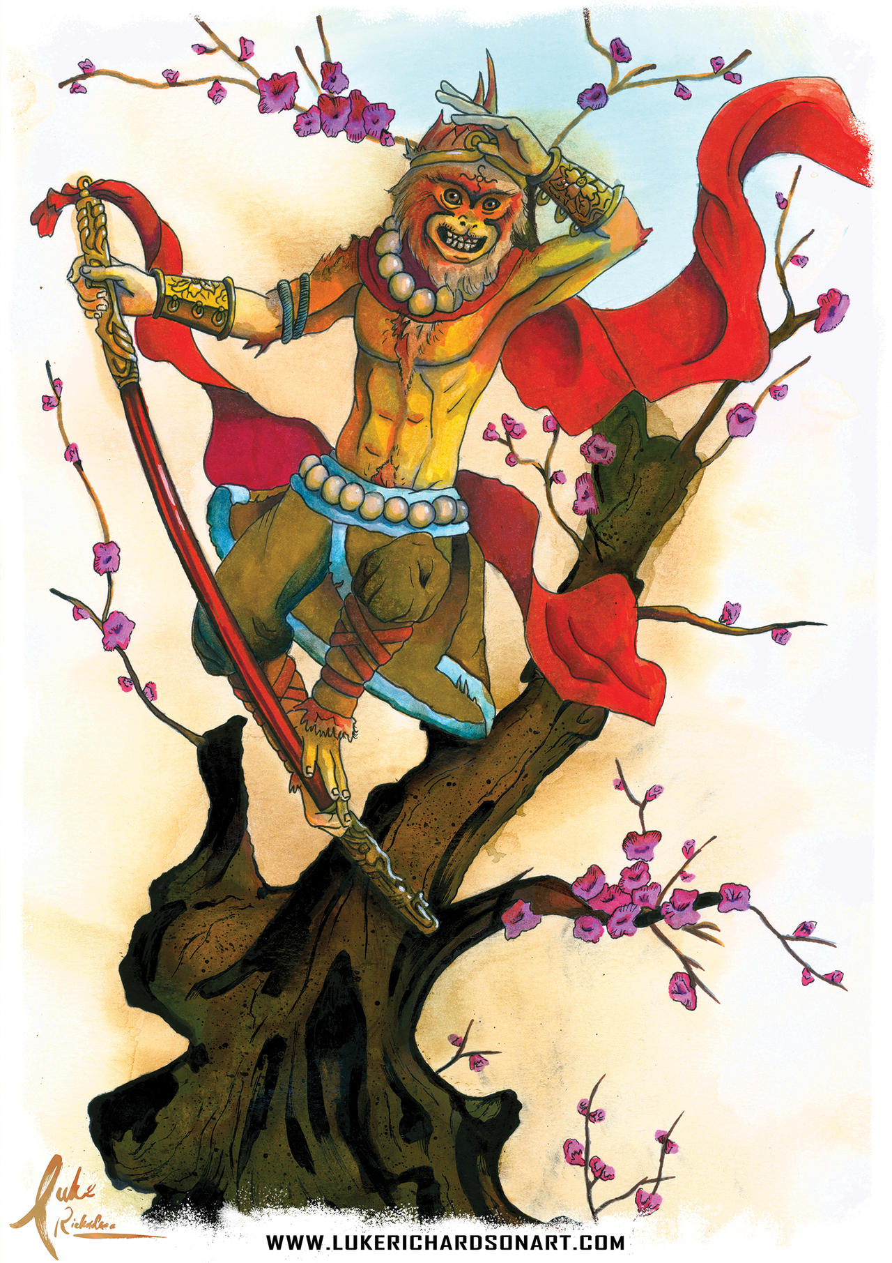 Monkey King Watercolour Chinese Mythology By Lukerichardsonart On Deviantart