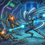 Cyan Blast Vs Aliens