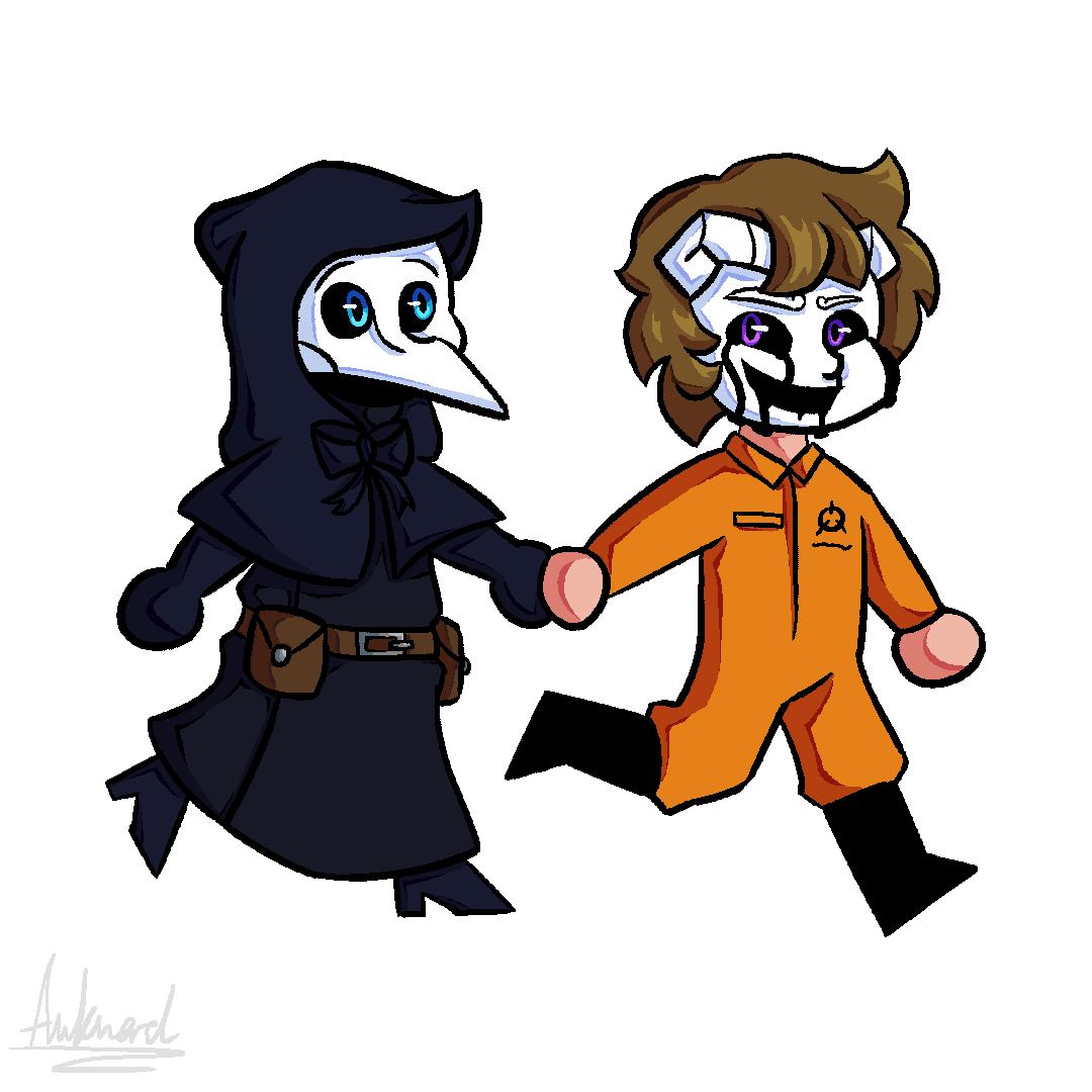 SCP - 049 and 035 - clowns by IndoorsCat on DeviantArt