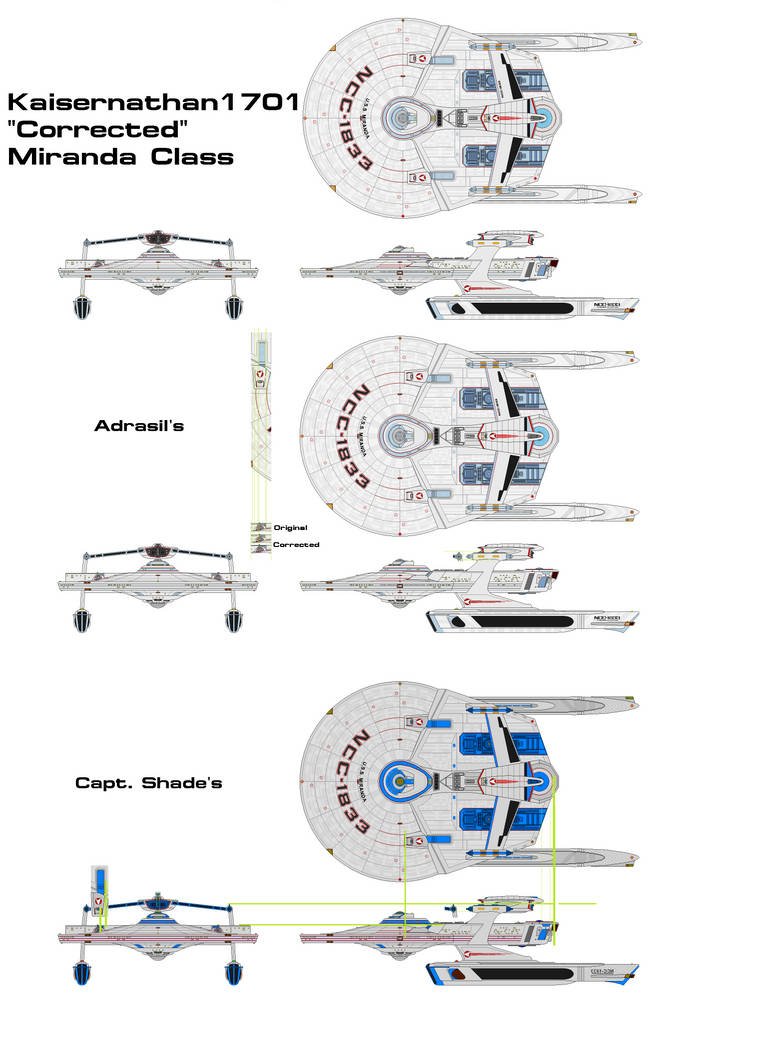 Miranda Class Corrected Miranda Class mistakes shown V3A by KaiserShipyards on DeviantArt