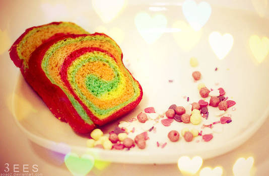 Mini rainbow toast ...
