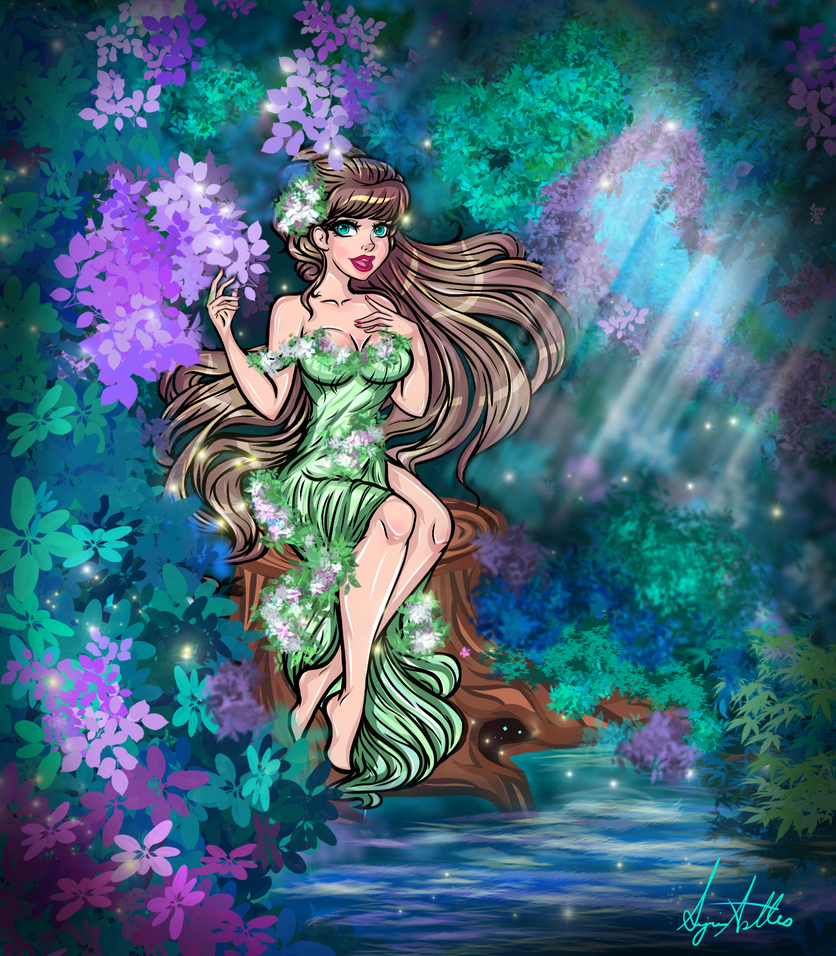 Nature Goddess of the lilac woods