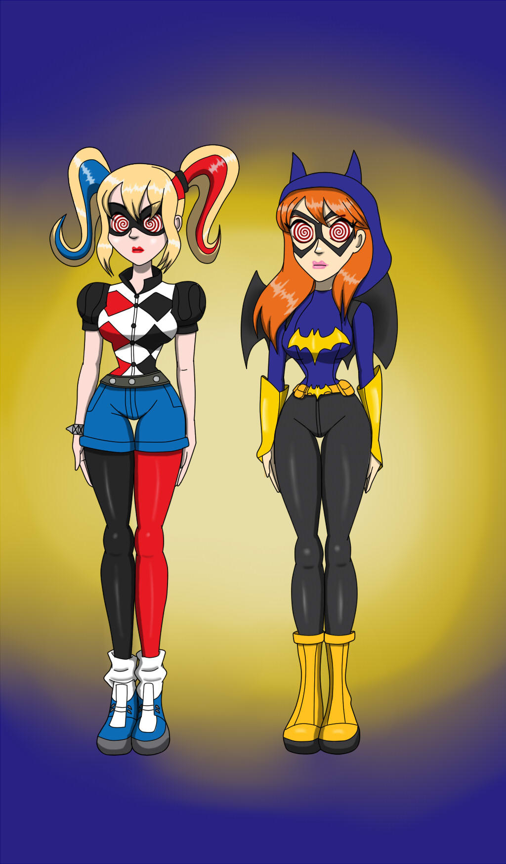 Bat Girl And Harley Q Hypnotized By Carlosfco On Deviantart