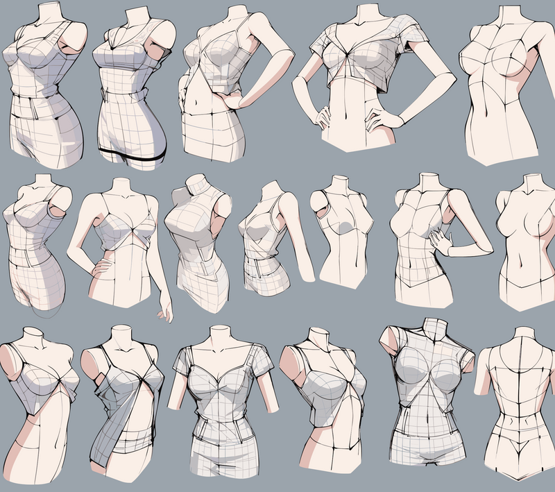 [FREE TO USE] Female Torso Reference Study // AI by H3ARTW0RMS on ...