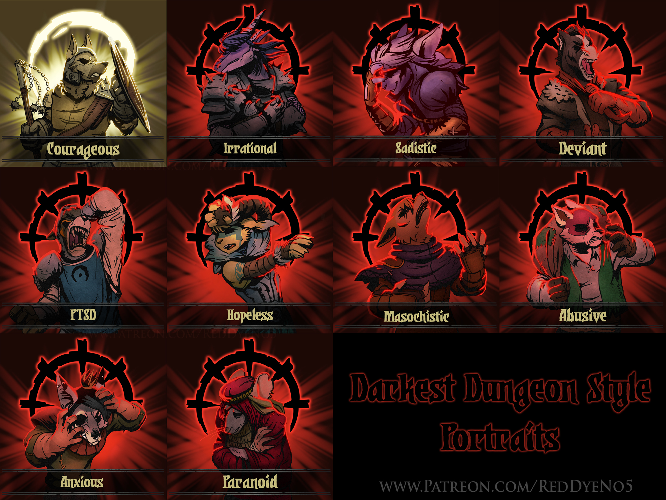 Darkest Dungeon Style Portraits - Set 1