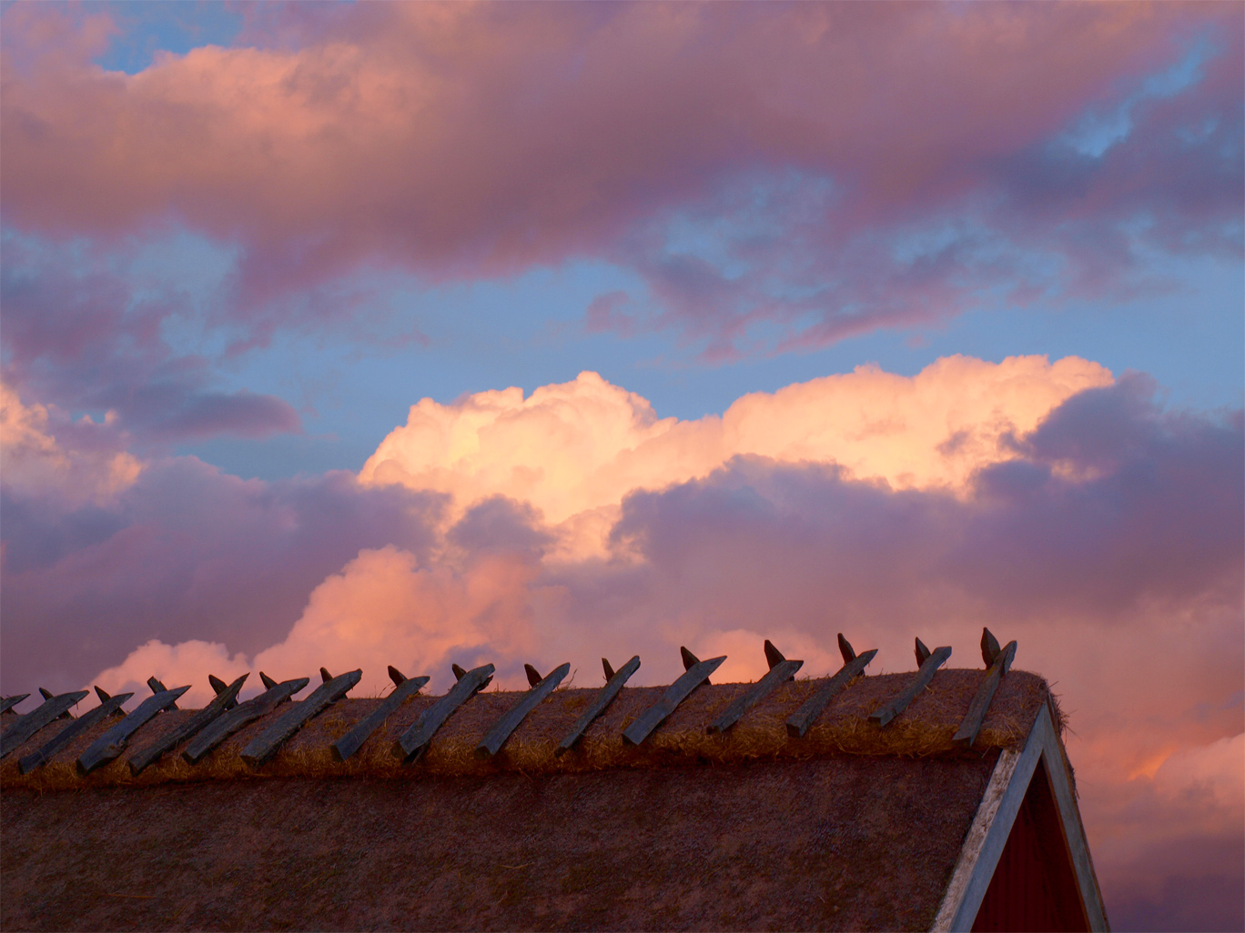 Clouds and rooftops