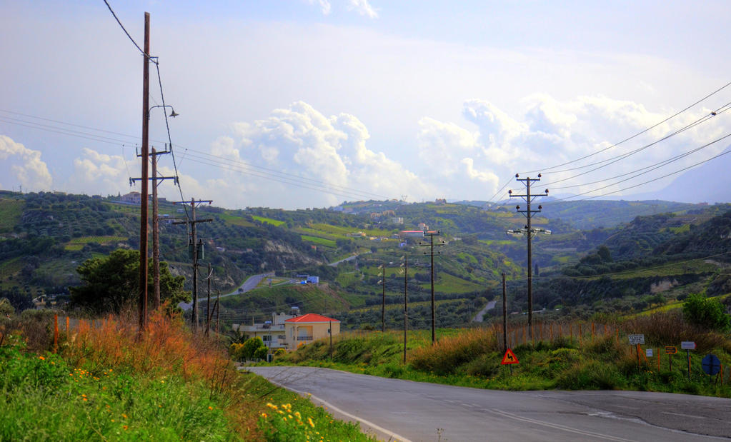 HDR green pastures  in Crete