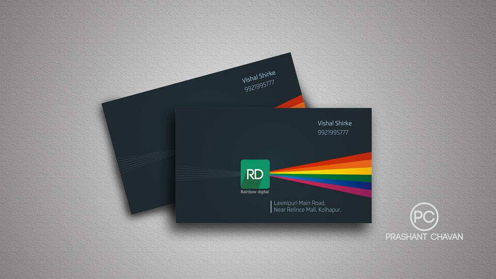 Rainbow digital visiting card