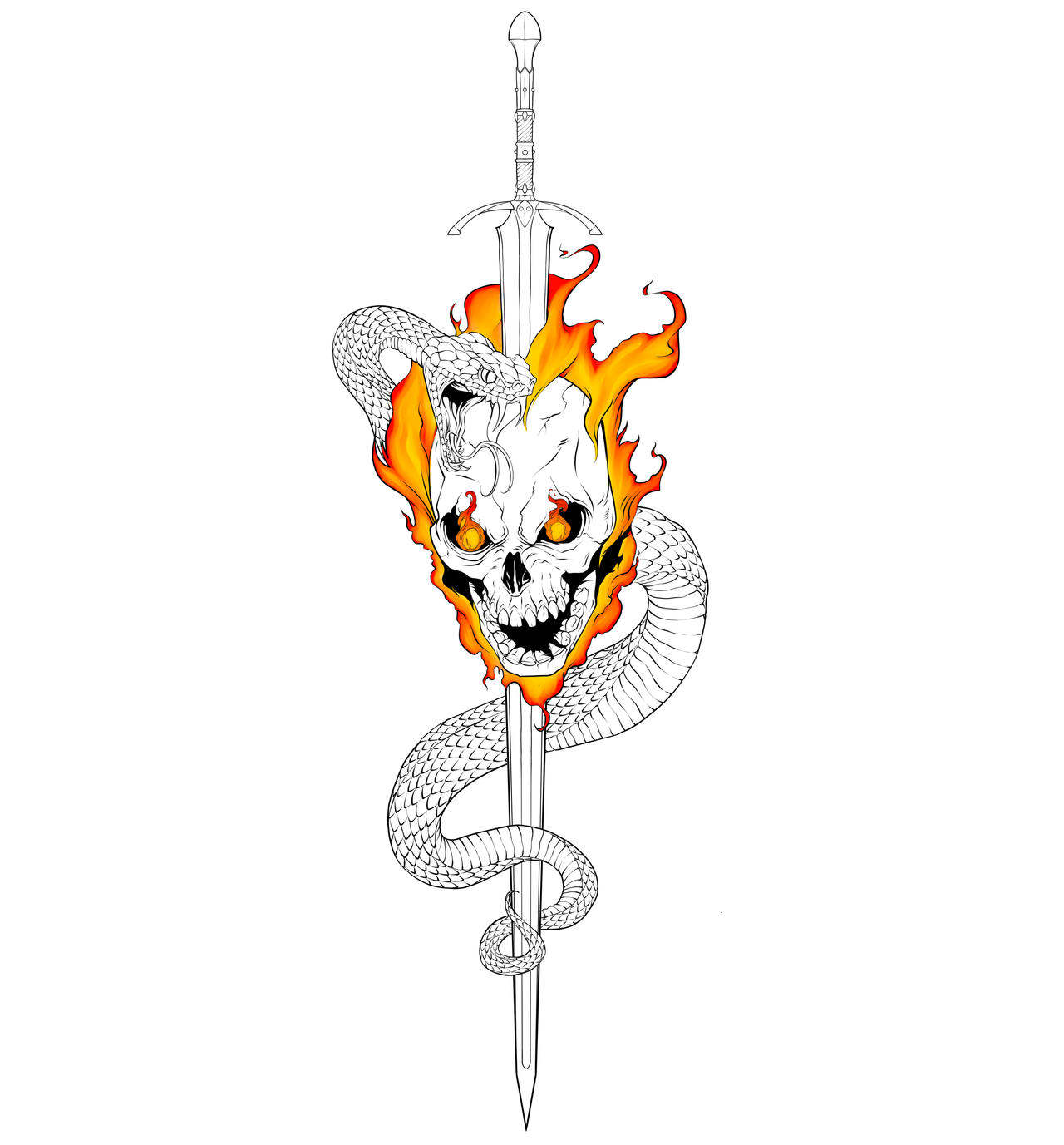 Gost Rider Snake by Hypnowltattoo on DeviantArt