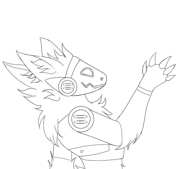 LineArt protogen 5-my drawing by Annyki0 on DeviantArt