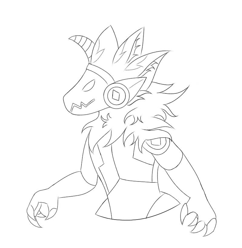 Simple Protogen Drawing LineArt of a Protogen 10-my drawing by Annyki0 on DeviantArt