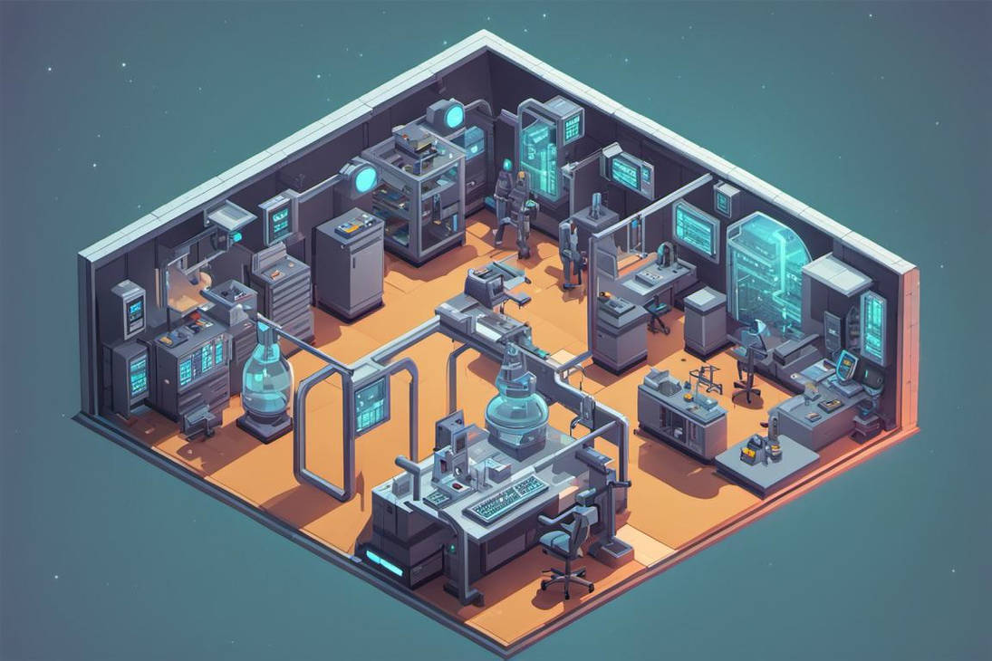 Isometric Sci-fi Lab by sewes990 on DeviantArt