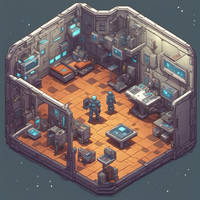 Isometric Space Station Room