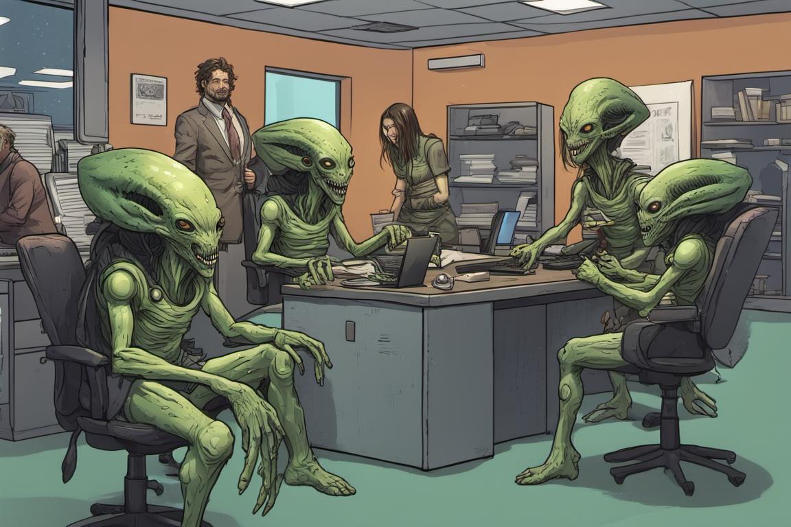 Alien Background Joke Aliens telling jokes in the office by sewes990 on DeviantArt