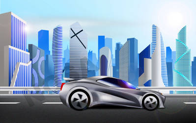 Modern Car and City Concept