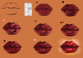 Lips step by step -tutorial brush settings
