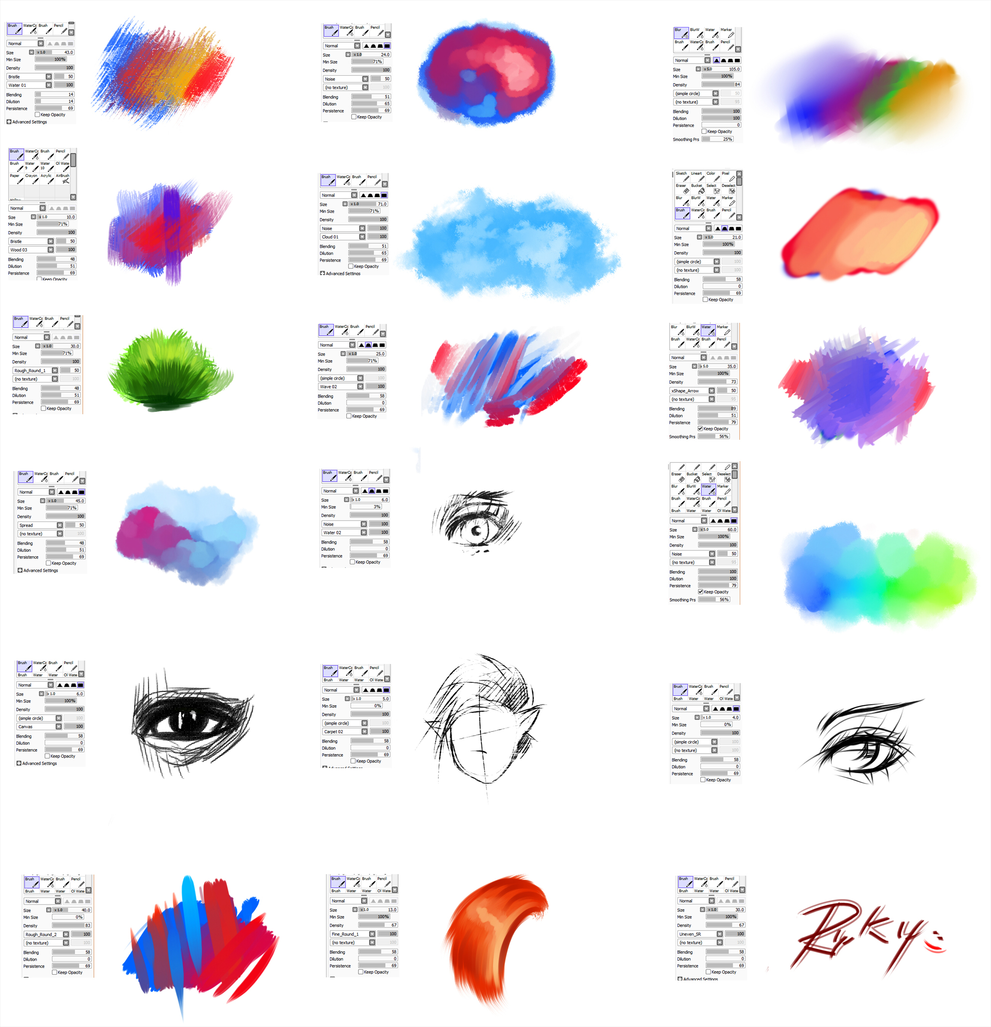 Brushes Type For Paint Tool Sai 2 By Ryky On Deviantart