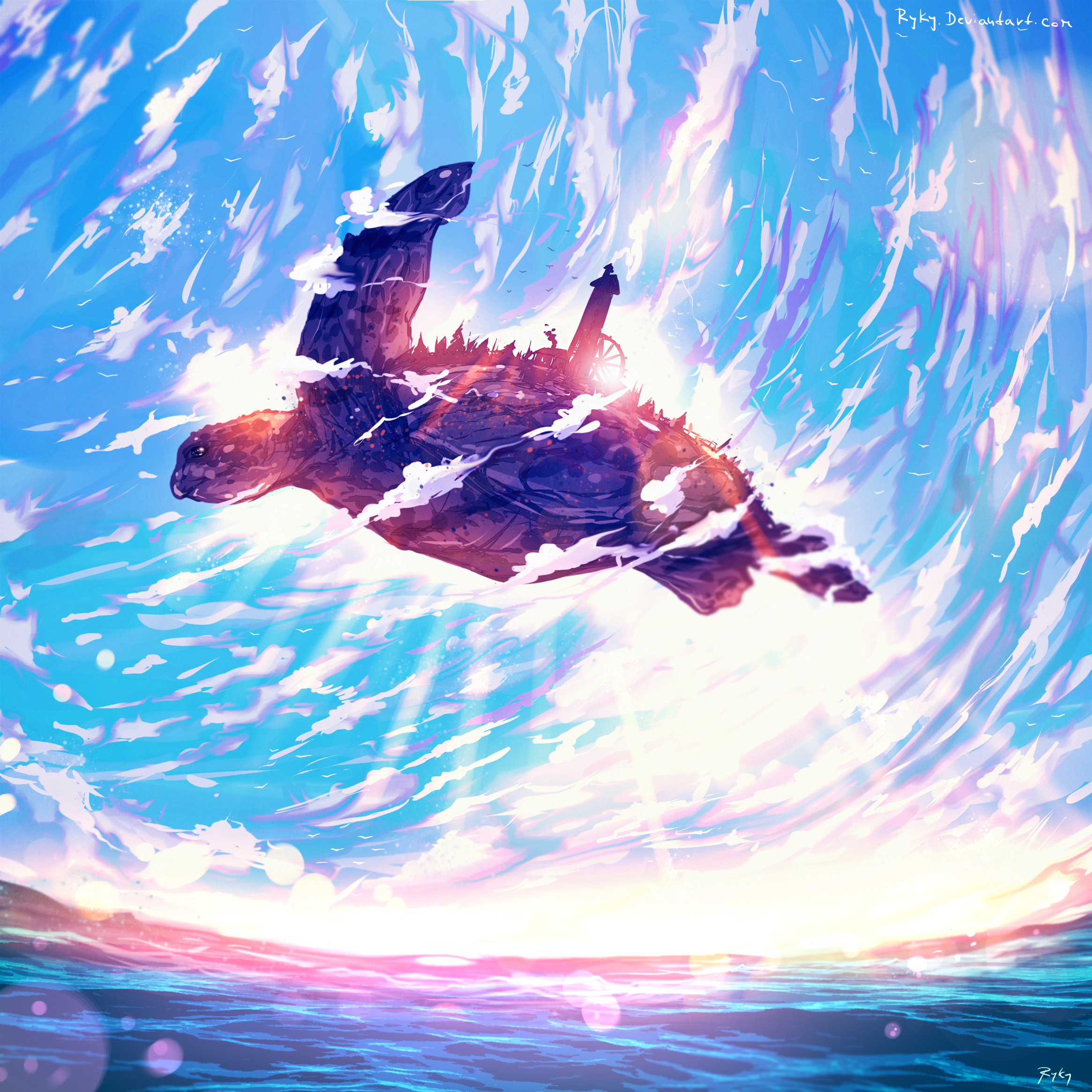 Flying Village by ryky