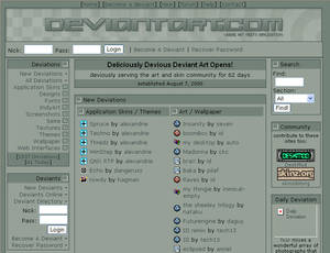 Deviantart in 2000 - 62 days old Deviantart