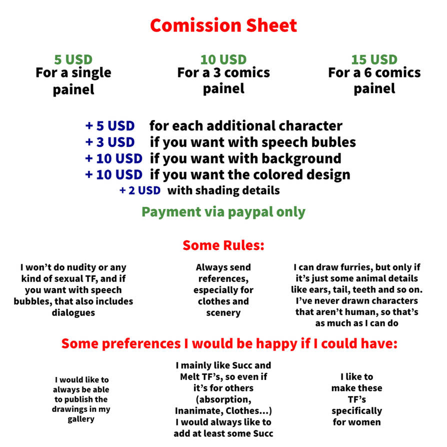 Comission Sheet by Rafasteen on DeviantArt