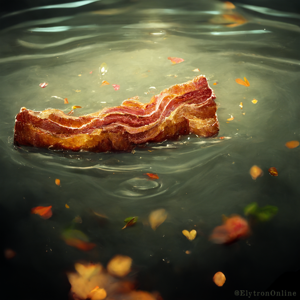 Bacon Float Crispy bacon drifting in water by ElytronOnline on DeviantArt