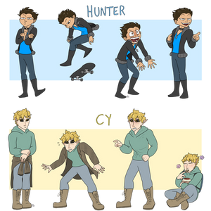 Hunter and Cy poses