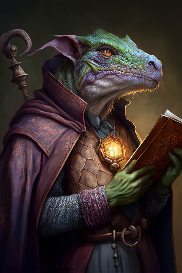 Lizard Mage by Grimwalds-AI-Fantasy on DeviantArt