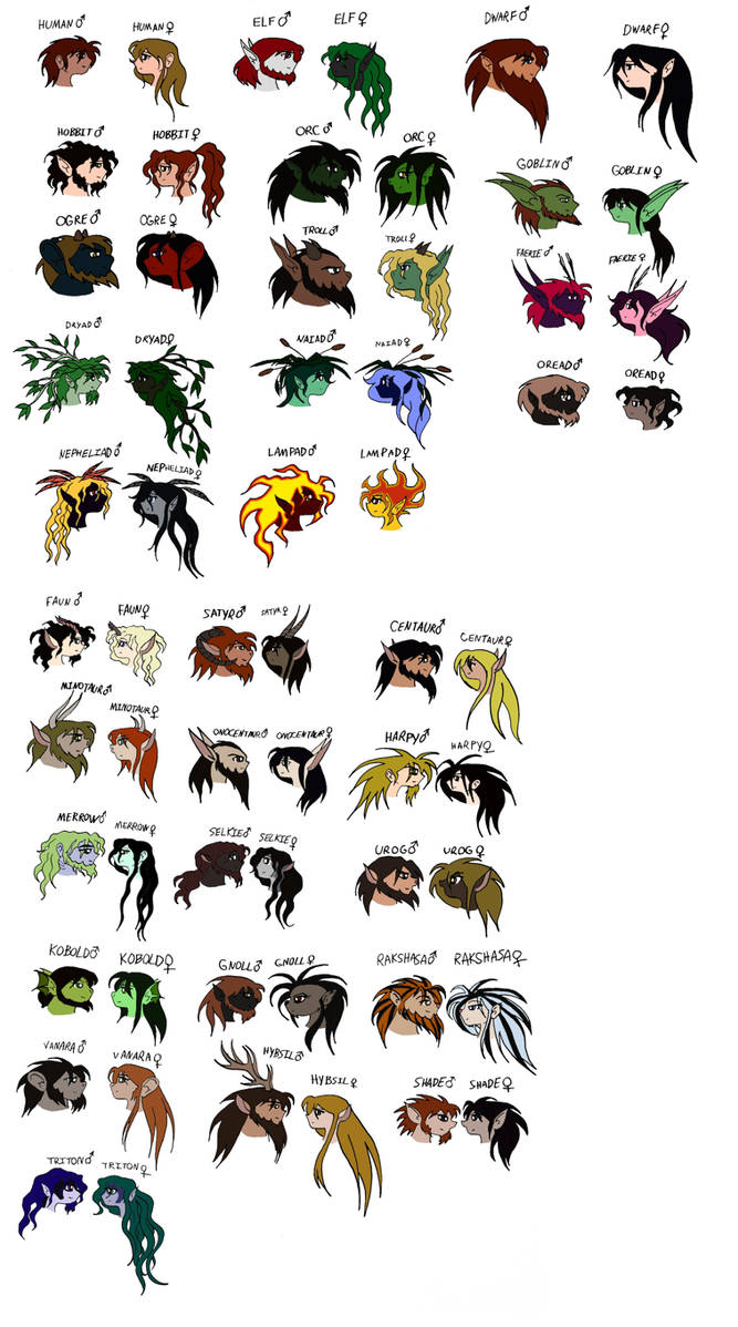 Playable Races All by Jakegothicsnake on DeviantArt