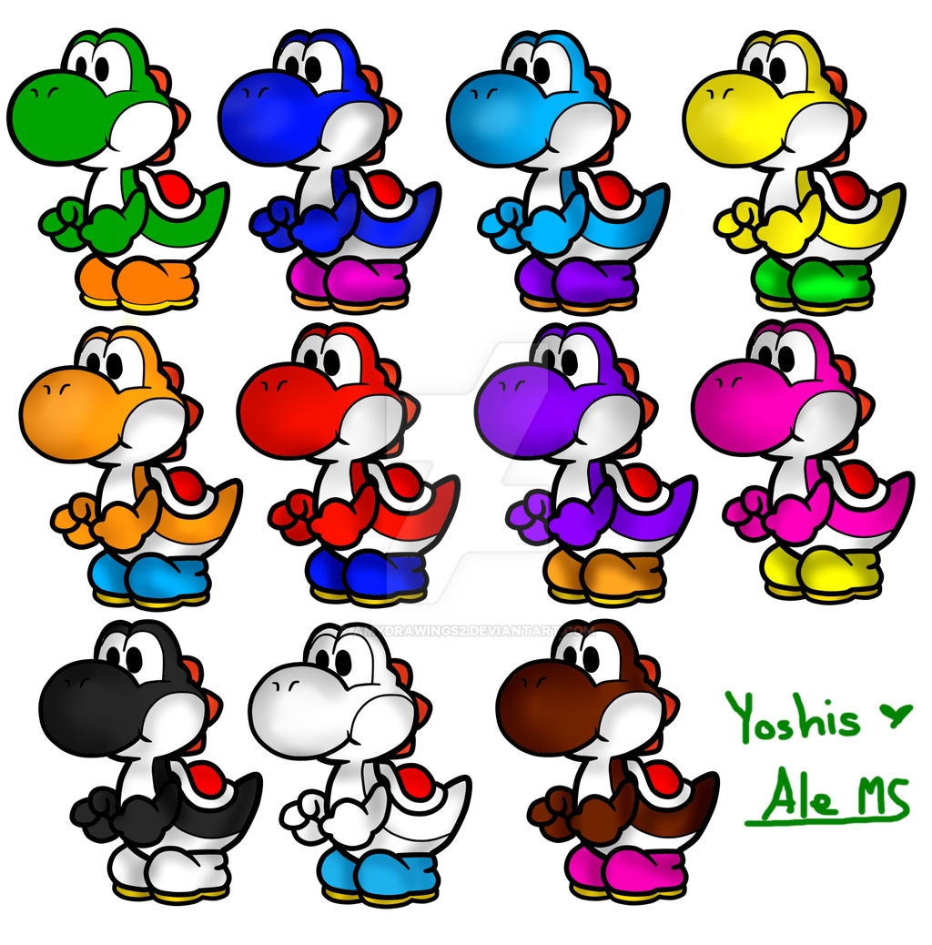 Yoshi Colors + Shaders by AmyDrawings2 on DeviantArt