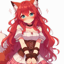 Cute Foxgirl Is Tied Up and Embarrassed