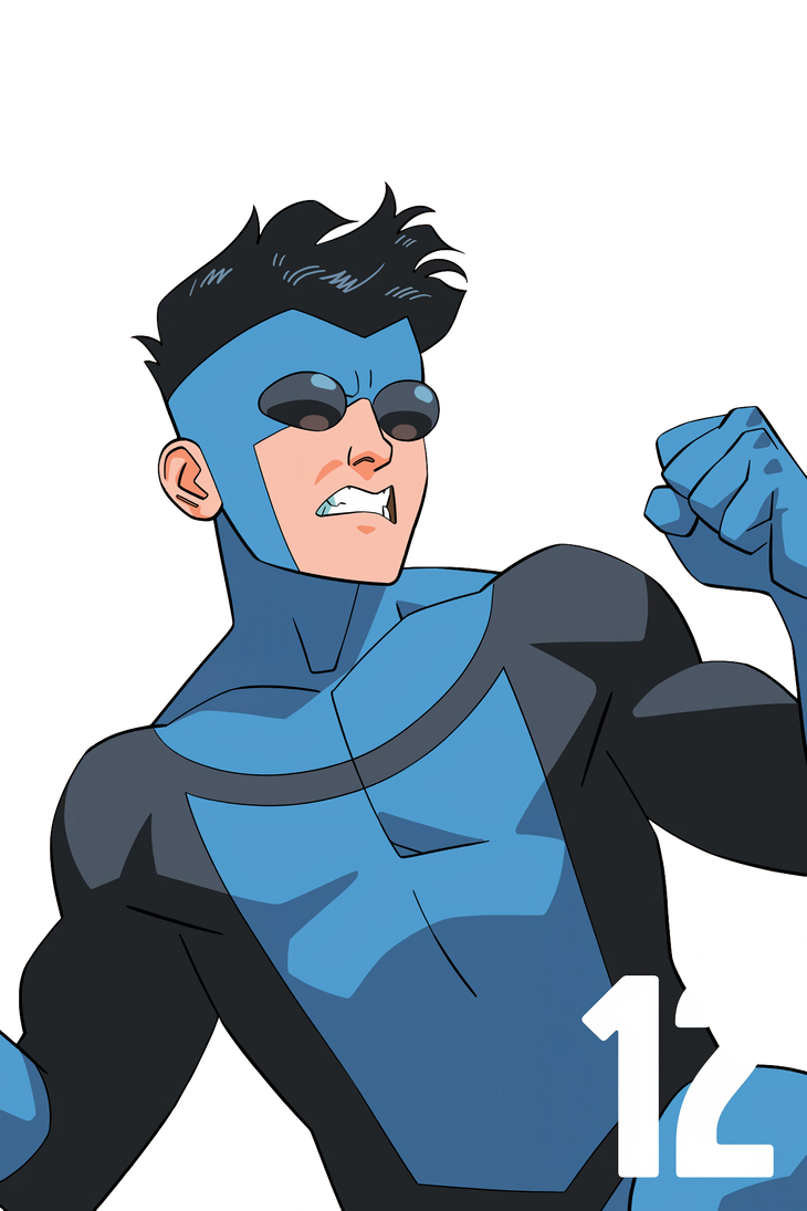 Invincible render (black and blue suit) by aeiouACT4 on DeviantArt