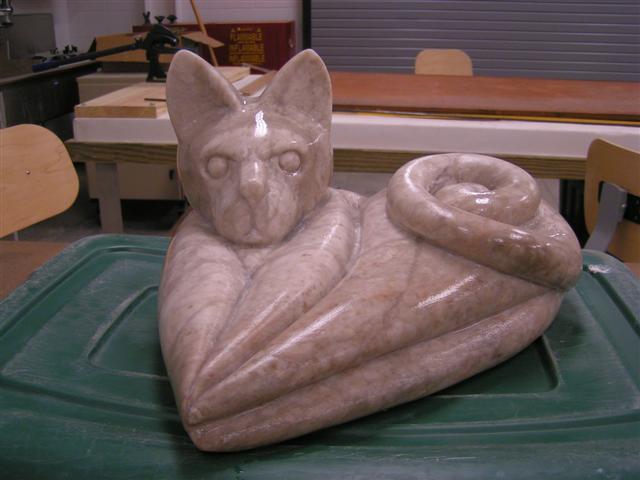 Heart Shaped Alabaster Cat